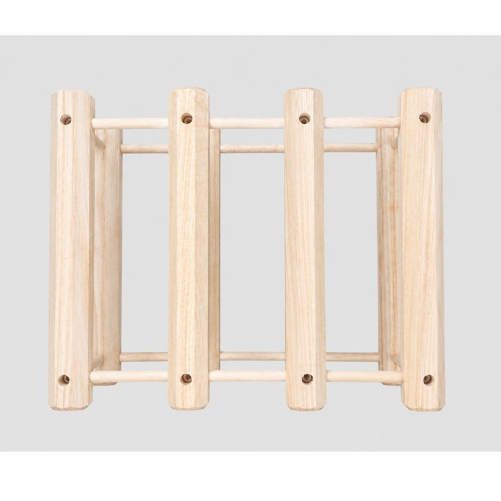 Natural Wood Countertop 3 Bottle Wine Rack Minimalist Horizontal Storage Holder